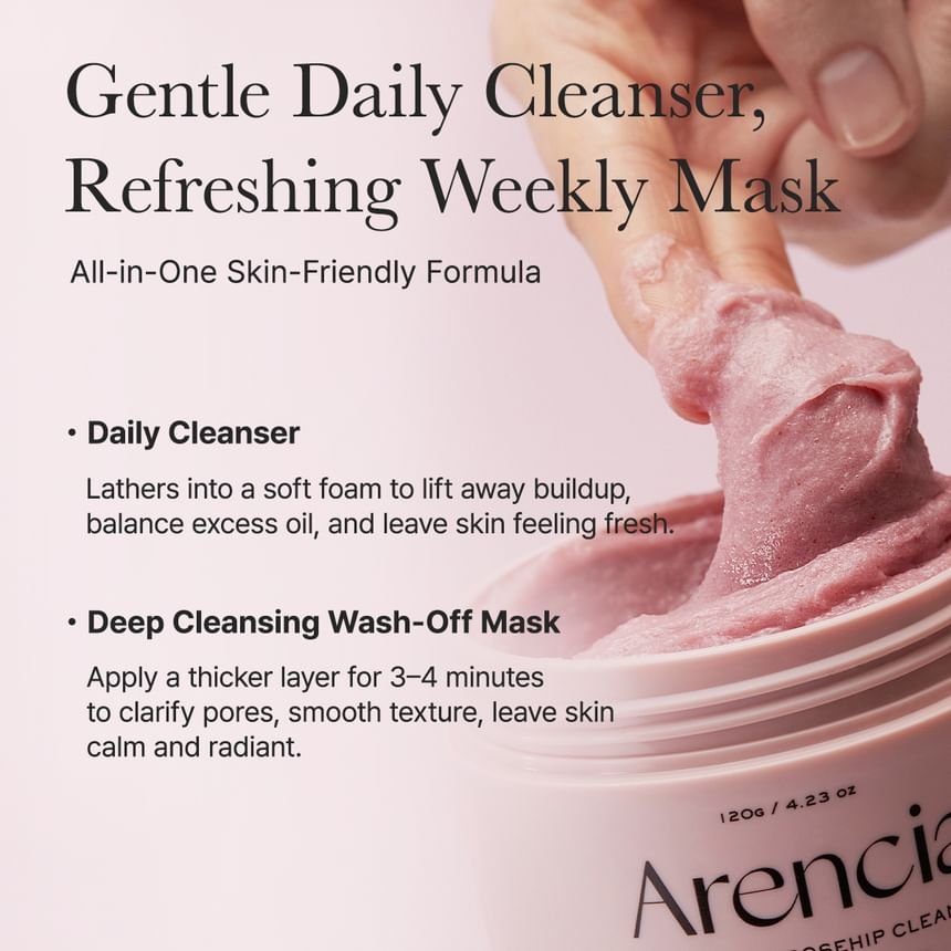 Arencia - Fresh Rosehip Rice Mochi Cleanser-8